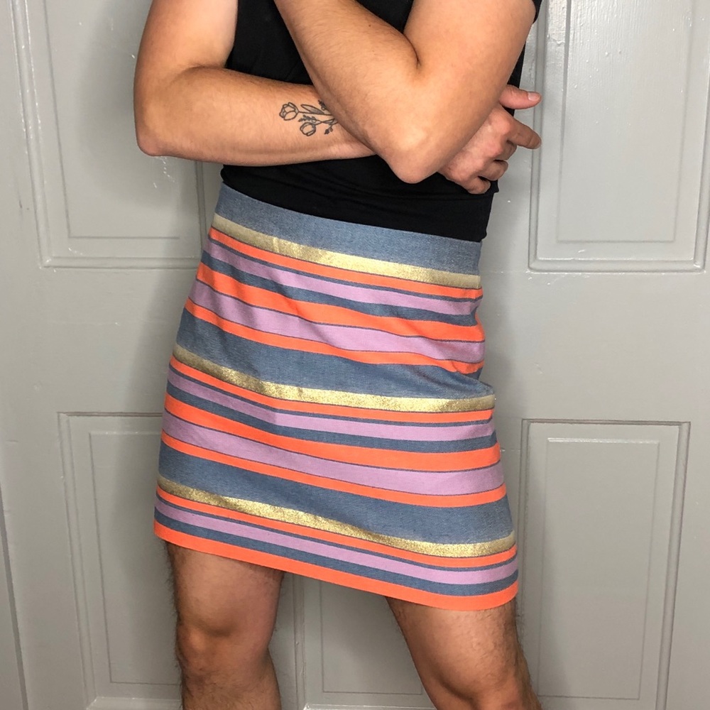 J. Crew mini skirt in stripe print🌈